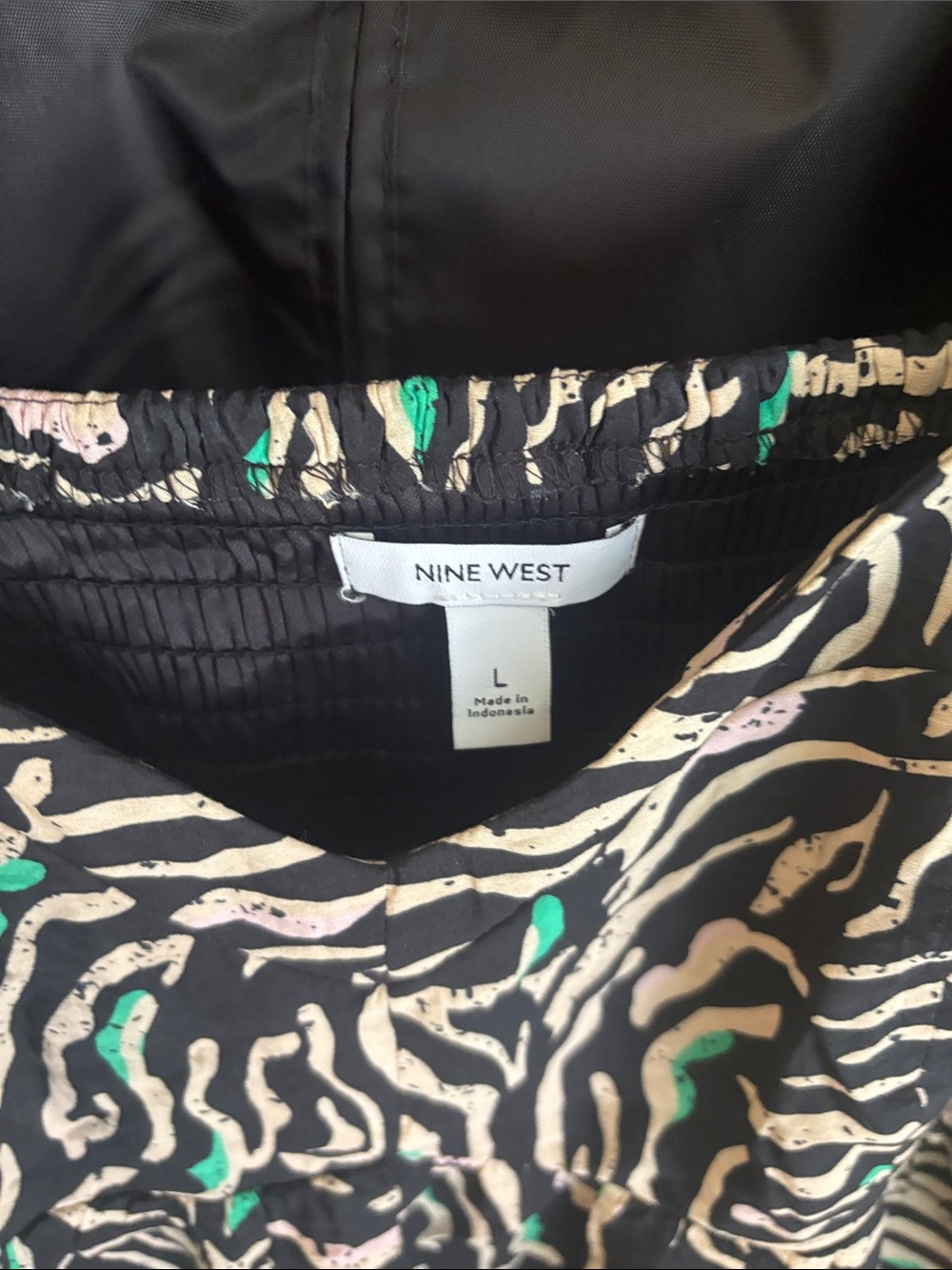 Nine West Black Zebra-Print Dress with Cream and Teal Accents - Picture 3 of 4